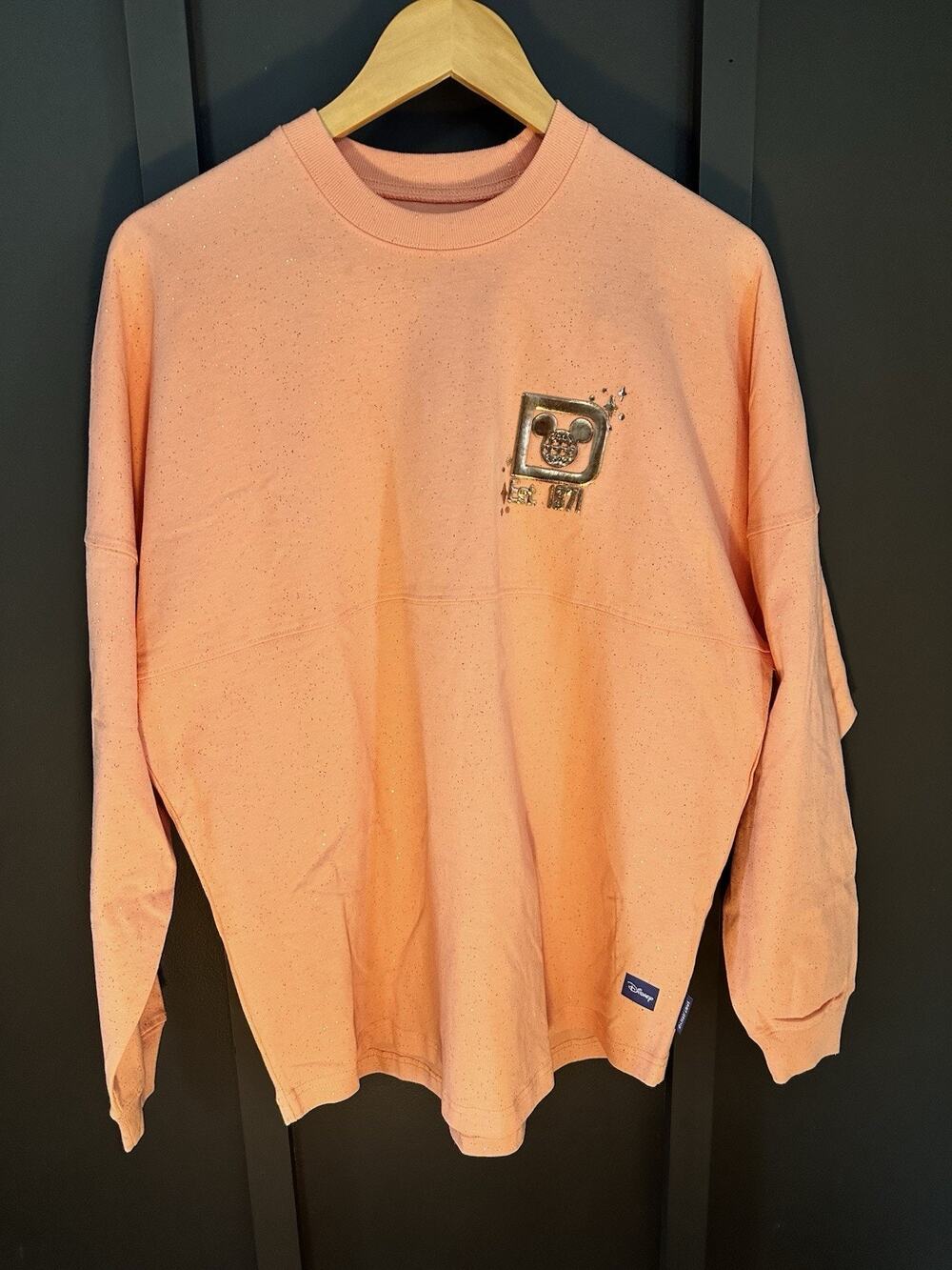 Walt Disney World Parks Peach Punch Gold Glitter Spirit Jersey Adult Small